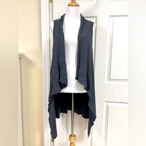 P. Cill Cotton lagenlook Tunic Cardigan Long black pockets coquette womens S